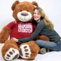 Big Plush Giant 5 Foot Teddy Bear Soft Wears T-shirt LET ME BE YOUR TEDDY BEAR
