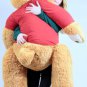 Big Plush Giant 5 Foot Teddy Bear Wears T-shirt that says HAPPY VALENTINES DAY