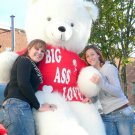 American Made 8 Foot Soft White Giant Teddy Bear Tshirt Says BIG ASS LOVE