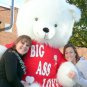 American Made 8 Foot Soft White Giant Teddy Bear Tshirt Says BIG ASS LOVE
