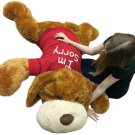 I'm Sorry Giant Stuffed Puppy Dog 5 Feet Long Brown Soft Wears I'M SORRY T-shirt