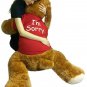 I'm Sorry Giant Stuffed Puppy Dog 5 Feet Long Brown Soft Wears I'M SORRY T-shirt