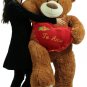 Te Amo Giant 5 Foot Brown Teddy Bear Soft I Love You Plush Holds Romantic Heart