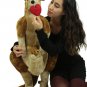 Big Plush Stuffed Valentine Kangaroo With Baby, Has Heart Pillow in Mouth,