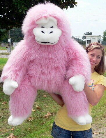 American Made Giant Stuffed Pink Monkey Gorilla 40 Inches Soft Made in USA