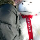 Personalized Giant Stuffed White Gorilla Monkey with Personalized Ribbon On Neck