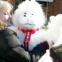 Personalized Giant Stuffed White Gorilla Monkey with Personalized Ribbon On Neck