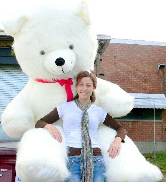 American Made 8 Foot Soft Giant Teddy Bear 96 Inches White Color Made in the USA