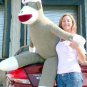 Giant Sock Monkey Christmas 6 Feet wears Santa Hat Soft Made in  USA