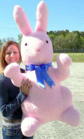 Giant Stuffed Bunny Rabbit 42 inches Pink Color Stuffed Soft Made in the USA