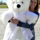 Giant White Teddy Bear 45 Inch Soft Wears Removable White Graduation Gown & Cap