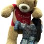 Giant 5 Foot Teddy Bear Soft Tan Lifesized, Wears T-Shirt HAPPY VALENTINES DAY