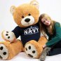 Big Plush Giant Soft 5ft Teddy Bear Wears Tshirt SOMEONE IN THE NAVY LOVES YOU