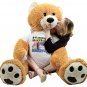 Giant Happy Birthday Teddy Bear 55 Inch Wears Tshirt HAPPY BIRTHDAY MONKEY FACE