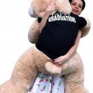 Big Plush Happy Graduation Giant Stuffed Puppy Dog 5 Foot Soft Cream Color New