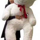Giant Teddy Bear 52 Inch White Soft, Premium Quality Big Plush, Weighs 12 Pounds