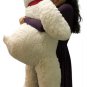 Giant Teddy Bear 52 Inch White Soft, Premium Quality Big Plush, Weighs 12 Pounds
