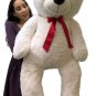 Giant Teddy Bear 52 Inch White Soft, Premium Quality Big Plush, Weighs 12 Pounds