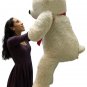Giant Teddy Bear 52 Inch White Soft, Premium Quality Big Plush, Weighs 12 Pounds