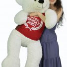Valentine's Day Giant Teddy Bear 52 Inch Soft Wears Shirt Official Snuggle Buddy