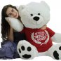 Valentine's Day Giant Teddy Bear 52 Inch Soft Wears Shirt Official Snuggle Buddy
