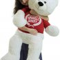 Valentine's Day Giant Teddy Bear 52 Inch Soft Wears Shirt Official Snuggle Buddy