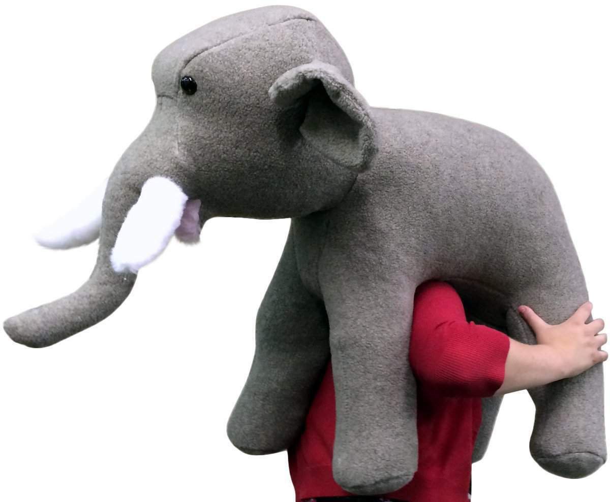 American Made Oversized Stuffed Elephant 36 Inches Gray Color Soft Large Plush
