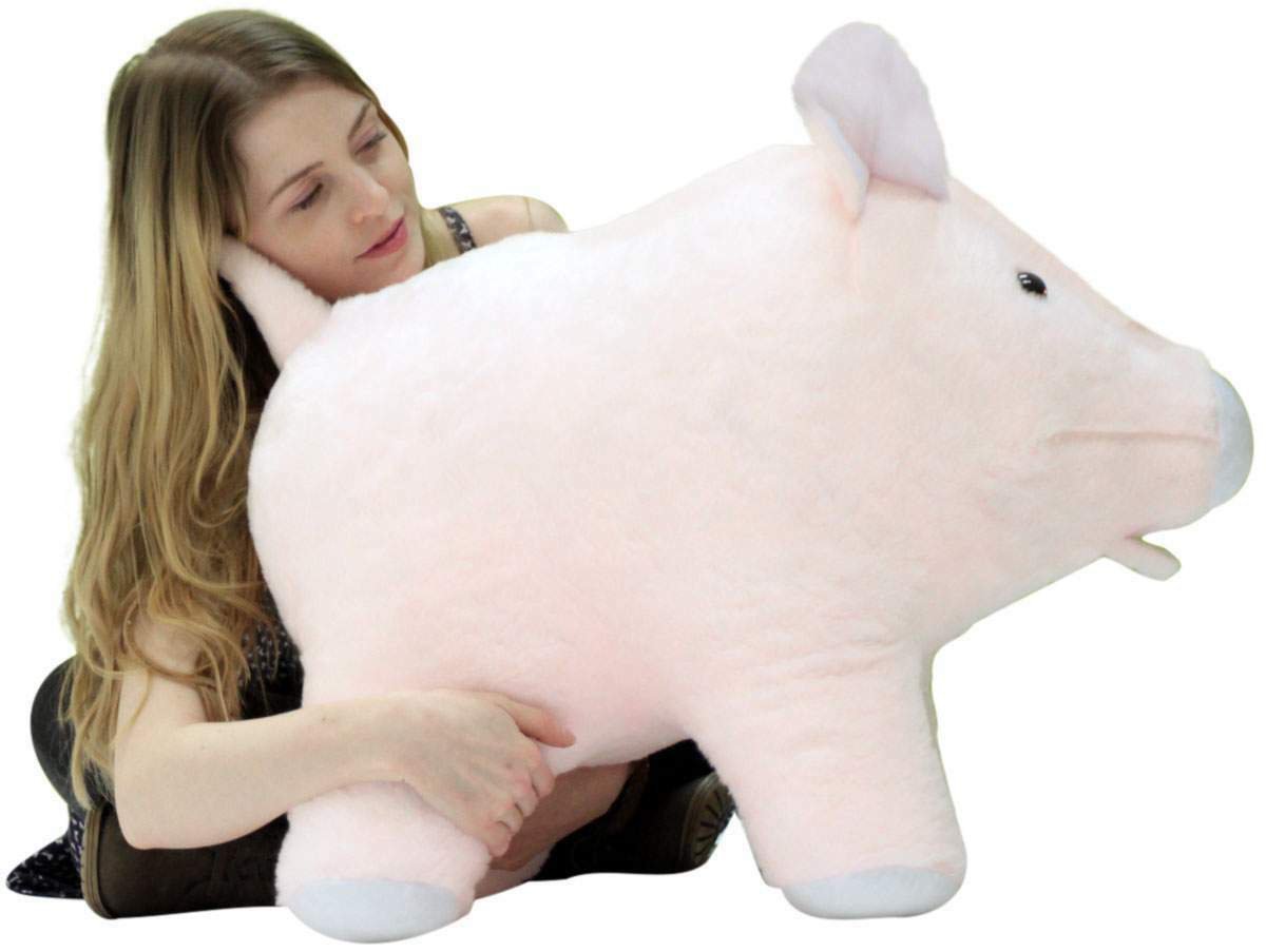 American Made Giant Stuffed Pink Pig 27 inches Soft Made in the USA America