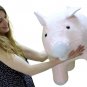American Made Giant Stuffed Pink Pig 27 inches Soft Made in the USA America