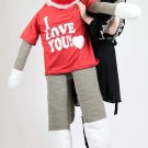 Big Plush Giant Sock Monkey 54 Inch Soft Wears I LOVE YOU Tshirt Made in USA
