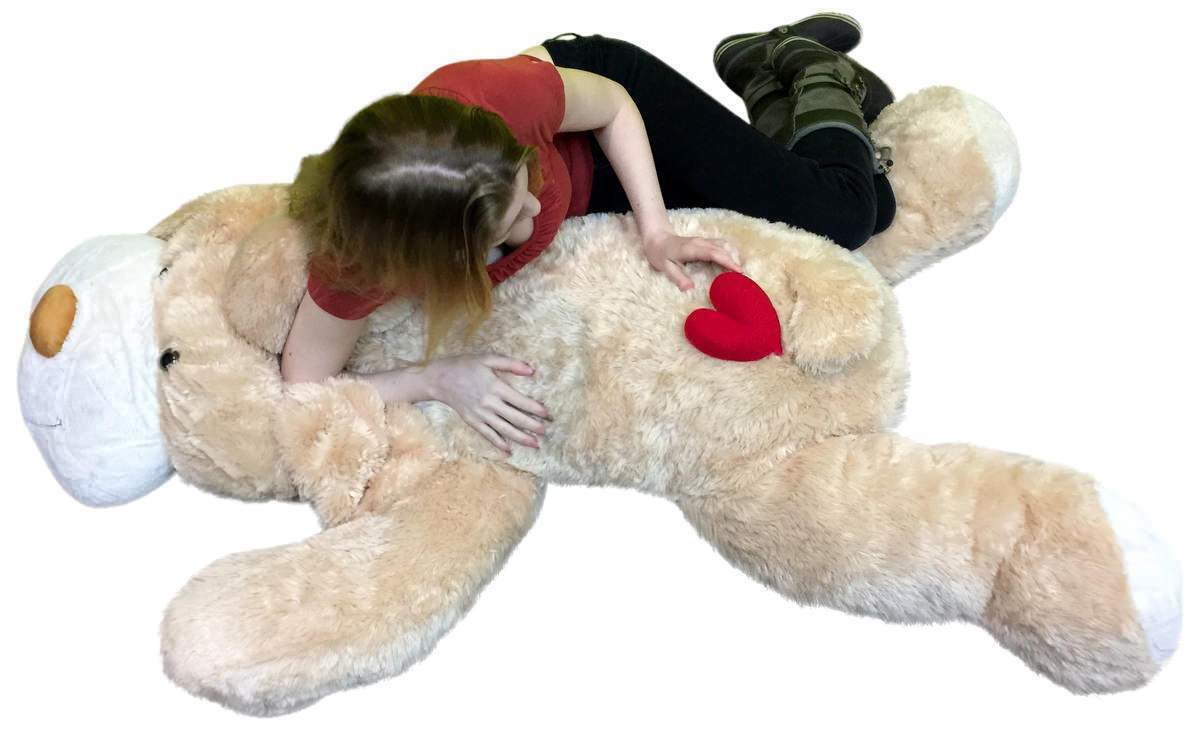 Big Plush 5 Foot Stuffed Puppy Dog Soft 60 Inch, Red Heart on Butt to Show Love