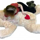 Big Plush 5 Foot Stuffed Puppy Dog Soft 60 Inch, Red Heart on Butt to Show Love