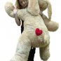 Big Plush 5 Foot Stuffed Puppy Dog Soft 60 Inch, Red Heart on Butt to Show Love