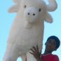 Giant Stuffed White Buffalo 44 Inch Native American Indian Plush Animal Made USA