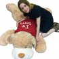 I'm Sorry Giant Stuffed Puppy Dog 5 Foot Soft Tan Wears T shirt I'M SORRY