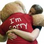 I'm Sorry Giant Stuffed Puppy Dog 5 Foot Soft Tan Wears T shirt I'M SORRY