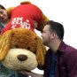 Romantic Giant Plush Puppy 5 feet long Soft, Wears T-Shirt HE LOVES ME