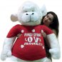 6 Foot Giant Stuffed White Gorilla Hunky Chunky Love Monkey Big Plush Valentine