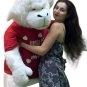 6 Foot Giant Stuffed White Gorilla Hunky Chunky Love Monkey Big Plush Valentine
