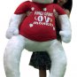 6 Foot Giant Stuffed White Gorilla Hunky Chunky Love Monkey Big Plush Valentine