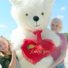 American Made Giant Valentine Teddy Bear 54 Inch Soft I LOVE YOU Heart Made USA