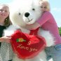 American Made Giant Valentine Teddy Bear 54 Inch Soft I LOVE YOU Heart Made USA
