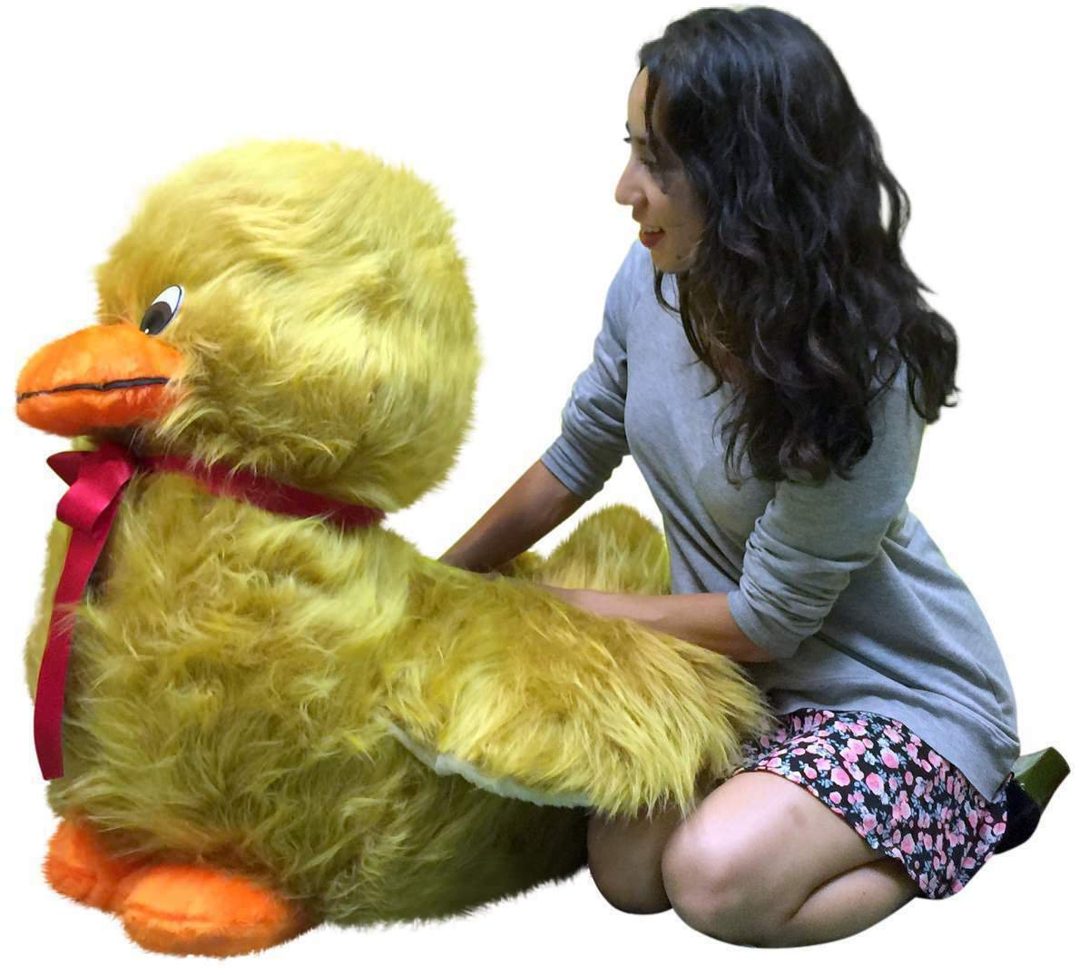 American Made Giant Stuffed Golden Brown Duck Soft 36 inches Huge Plush Animal