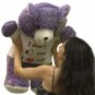 American Made Giant Purple Teddy Bear 36 Inches Wears I Dont Like You I Love You