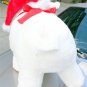 American Made Big Stuffed Pig 27 Inch Soft White Wears Santa Hat Made in the USA