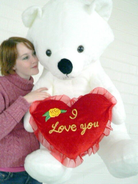 Giant Valentine Teddy Bear I Love You Heart, Soft Huge Weighs 16 Pounds New