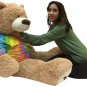 Big Plush Giant 5 Foot Teddy Bear Soft Ultra Premium Quality Wears Tie Dye Shirt