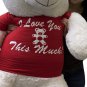 Giant Teddy Bear 52 Inch White Soft, Wears Removable Tshirt I Love You This Much