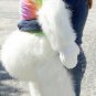 American Made Giant Stuffed White Gorilla 6 Foot Soft With RainbowTie Dye Shirt