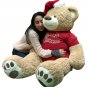 5 Foot Giant Xmas Teddy Bear Soft 60 Inch, Wears Merry Christmas Shirt Santa Hat
